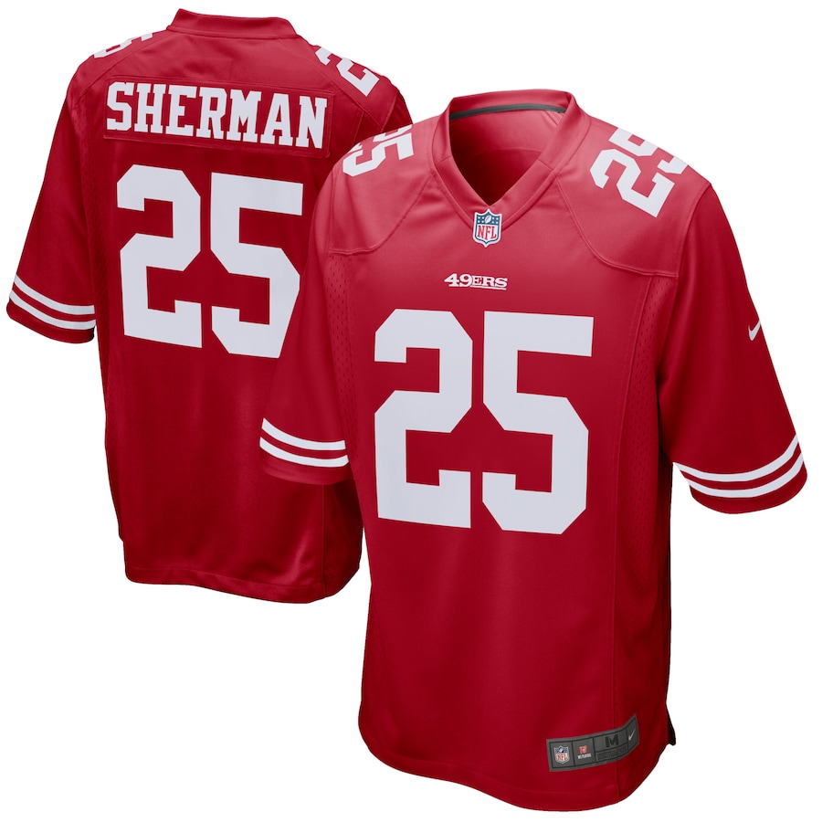 Men’s San Francisco 49ers Richard Sherman Nike Scarlet Game Player Jersey