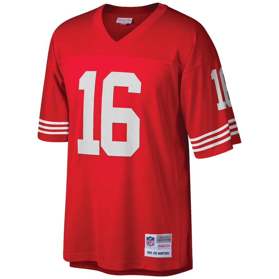 Men’s San Francisco 49ers Joe Montana Mitchell & Ness Scarlet Big & Tall 1990 Retired Player Replica Jersey