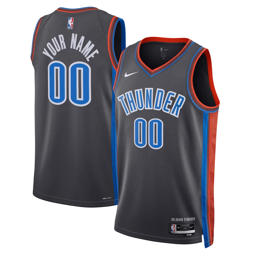 Unisex Oklahoma City Thunder Black 2022/23 Swingman Custom Jersey - City Edition