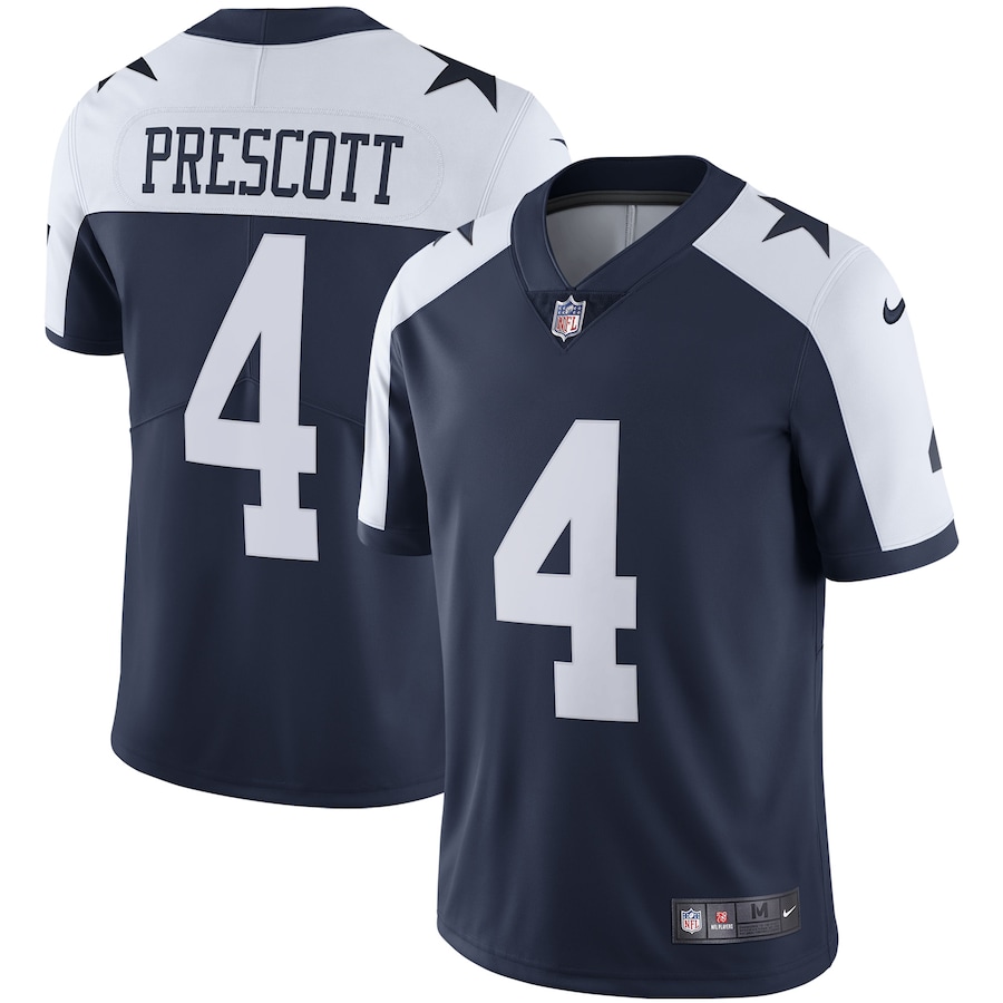 Men’s Dallas Cowboys Dak Prescott Nike Navy Alternate Vapor Limited Jersey