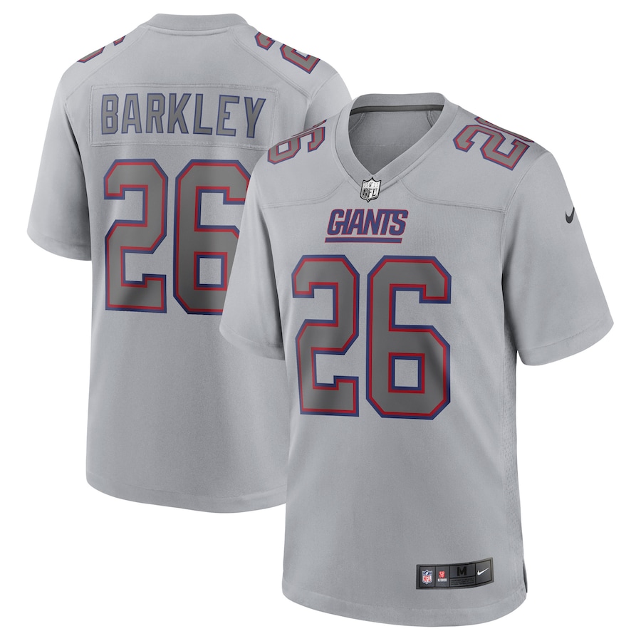 Men’s New York Giants Saquon Barkley Nike Gray Atmosphere Fashion Game Jersey