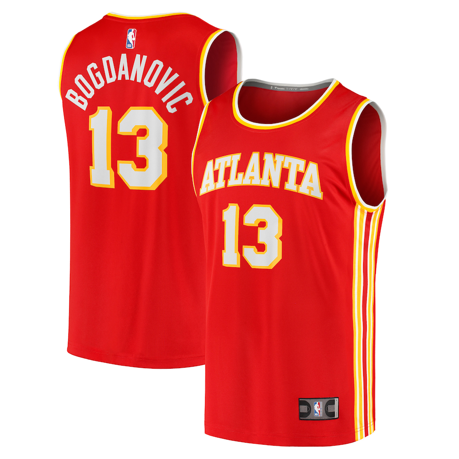 Men's Atlanta Hawks Bogdan Bogdanovic Fanatics Branded Red 2021/22 Fast Break Replica Jersey - Icon Edition