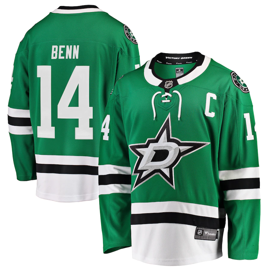 Men's Dallas Stars 14 Jamie Benn Fanatics Branded Green Breakaway Player Jersey