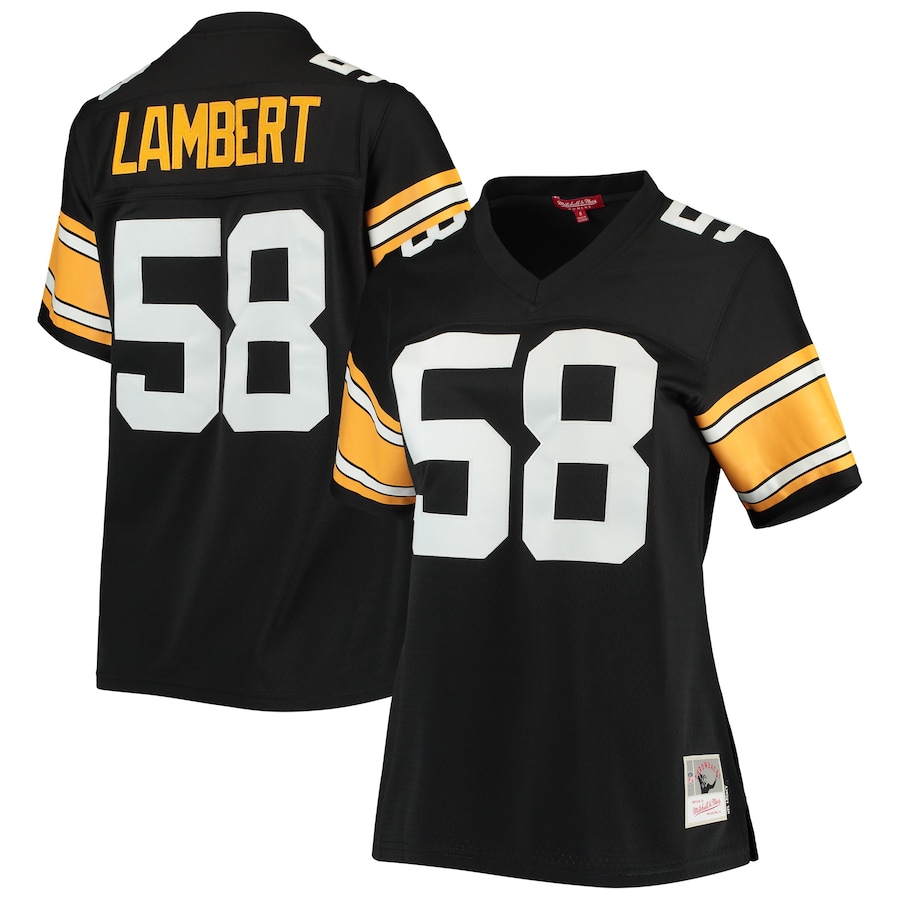 Women’s Pittsburgh Steelers Jack Lambert Mitchell & Ness Black Legacy Replica Player Jersey