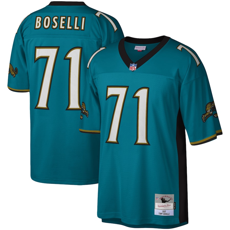 Men’s Jacksonville Jaguars Tony Boselli Mitchell & Ness Teal Legacy Replica Jersey