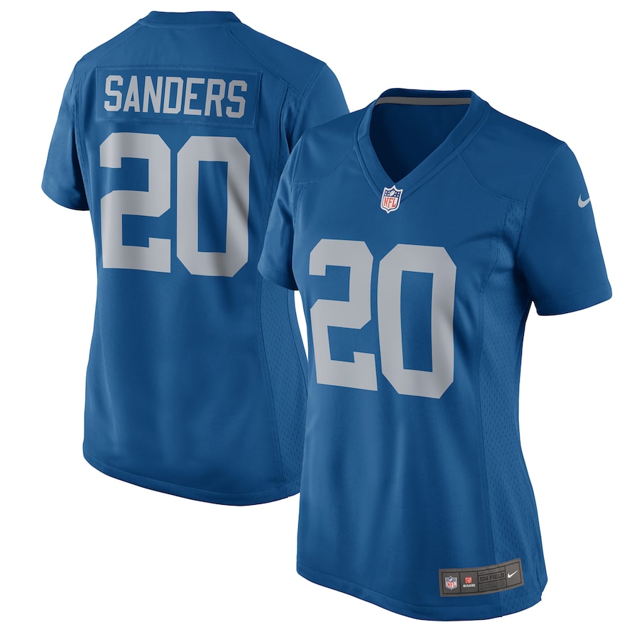 Women’s Detroit Lions Barry Sanders Nike Blue 2017 Throwback Retired Player Game Jersey