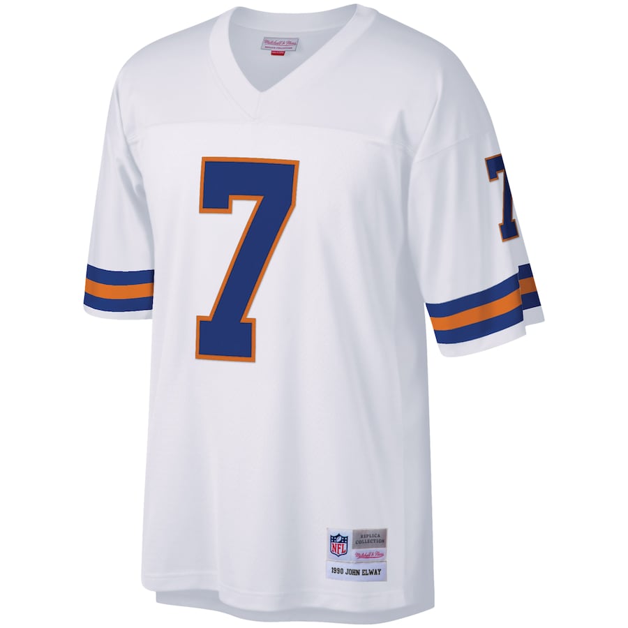 Men’s Denver Broncos John Elway Mitchell & Ness White Legacy Replica Jersey