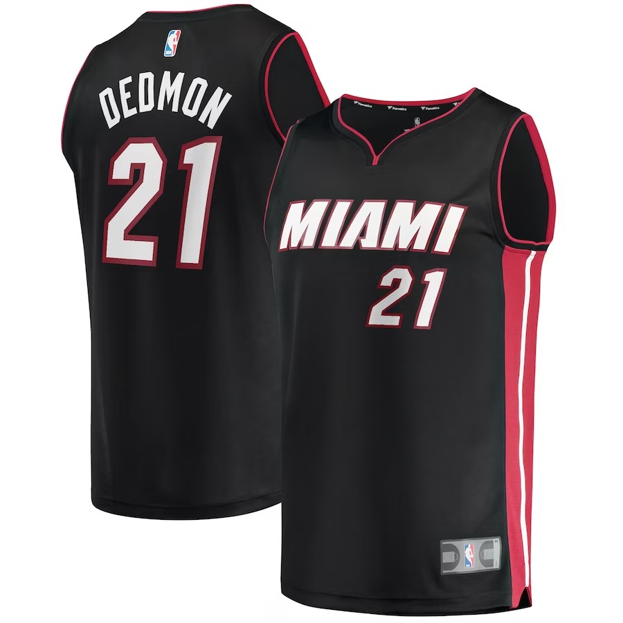 Youth Miami Heat Dewayne Dedmon Fanatics Branded Black 2021/22 Fast Break Replica Jersey - Icon Edition