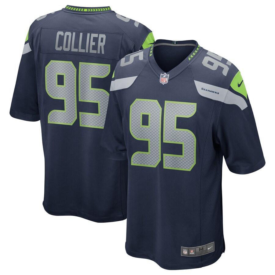 Men’s Seattle Seahawks L.J. Collier Nike College Navy Game Player Jersey