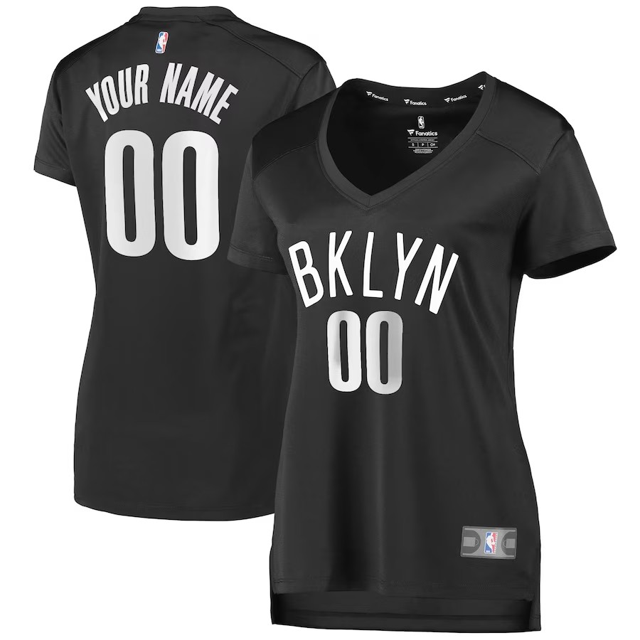 Women's Brooklyn Nets Fanatics Branded Charcoal Fast Break Replica Custom Jersey - Statement Edition