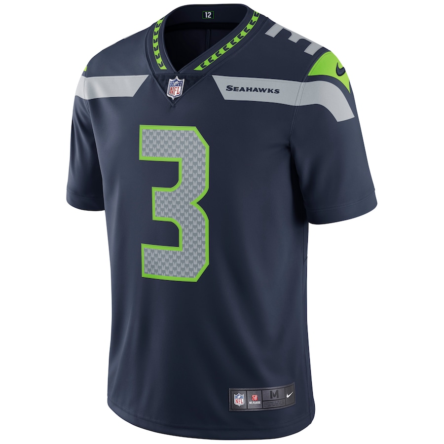 Men’s Seattle Seahawks Russell Wilson Nike College Navy Vapor Untouchable Limited Player Jersey