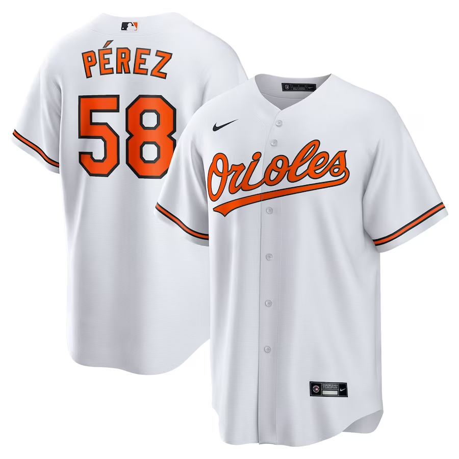 Men's Baltimore Orioles Cionel Pérez White Home Replica Player Jersey