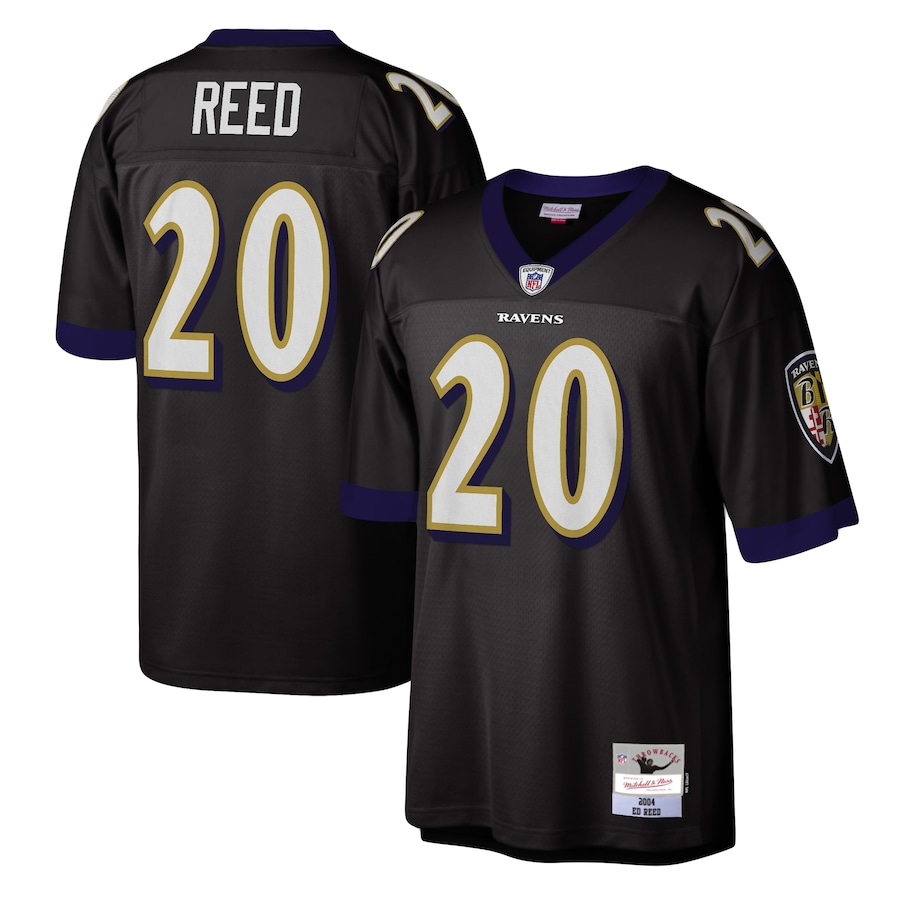 Men’s Baltimore Ravens Ed Reed Mitchell & Ness Black Legacy Replica Jersey