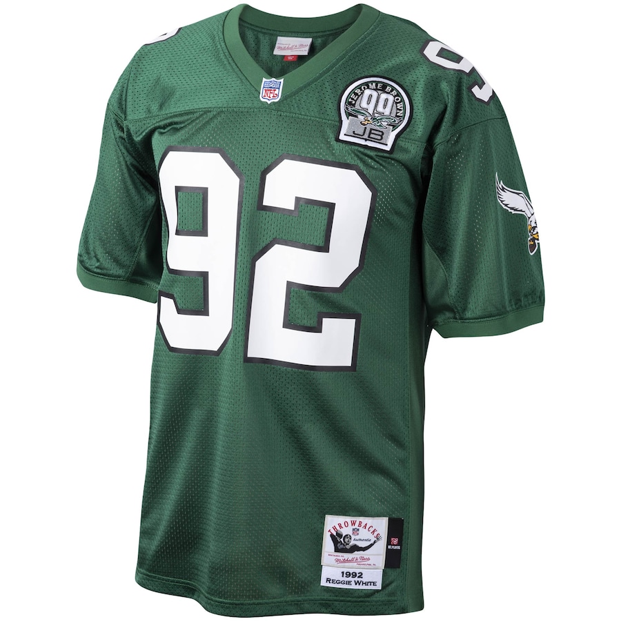 Men’s Philadelphia Eagles Reggie White Mitchell & Ness Kelly Green 1992 Authentic Throwback Retired Player Jersey