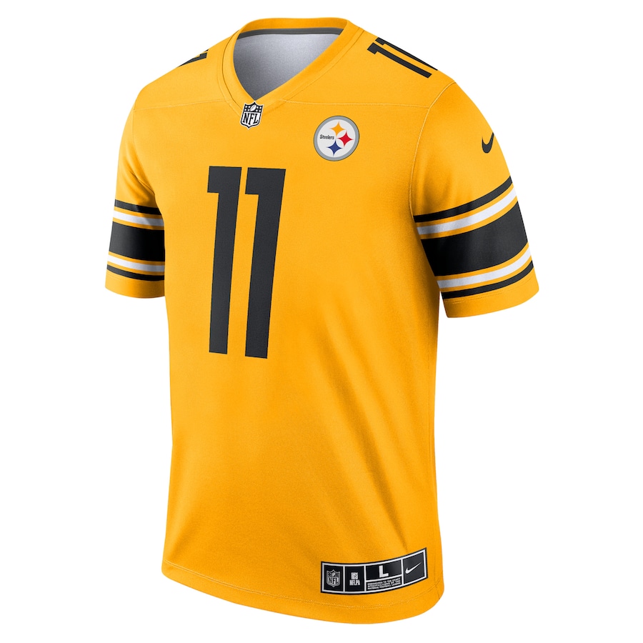 Men’s Pittsburgh Steelers Chase Claypool Nike Gold Inverted Legend Jersey