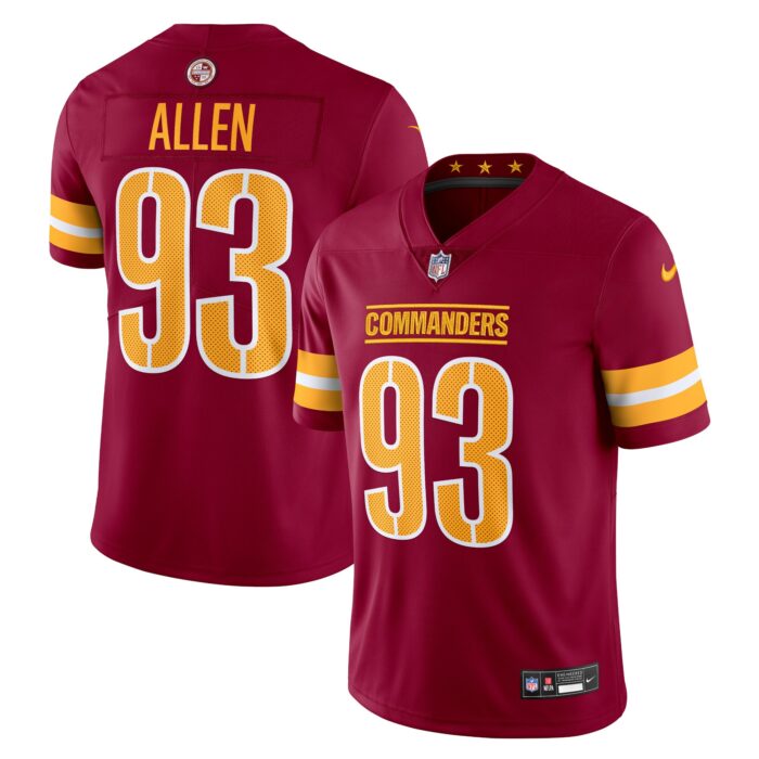 Men’s Washington Commanders Jonathan Allen Nike Burgundy Vapor Untouchable Limited Jersey