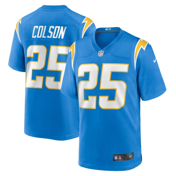 Men’s Los Angeles Chargers Junior Colson Nike Powder Blue Team Game Jersey