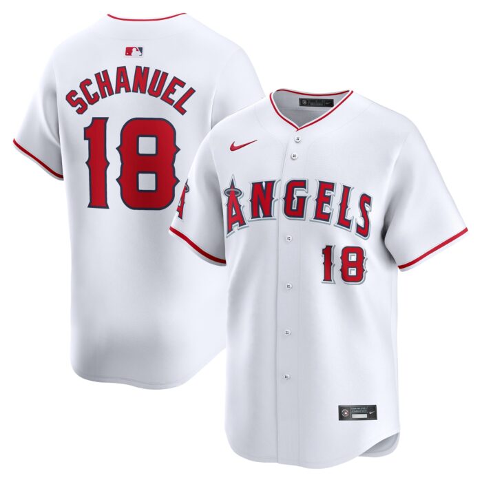Men’s Los Angeles Angels Nolan Schanuel Nike White Home Limited Player Jersey