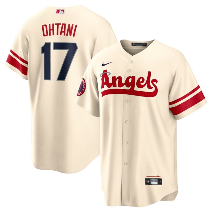 Men’s Los Angeles Angels Shohei Ohtani Nike Cream City Connect Replica Player Jersey