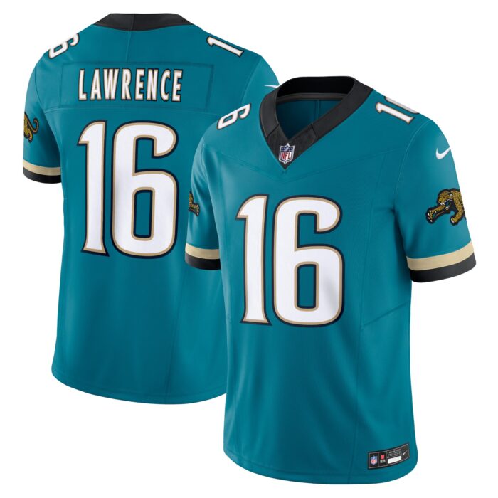 Men’s Jacksonville Jaguars Trevor Lawrence Nike Teal Prowler Throwback Vapor F.U.S.E. Limited Jersey