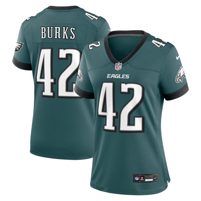 Women’s Philadelphia Eagles Oren Burks Nike Midnight Green Game Jersey
