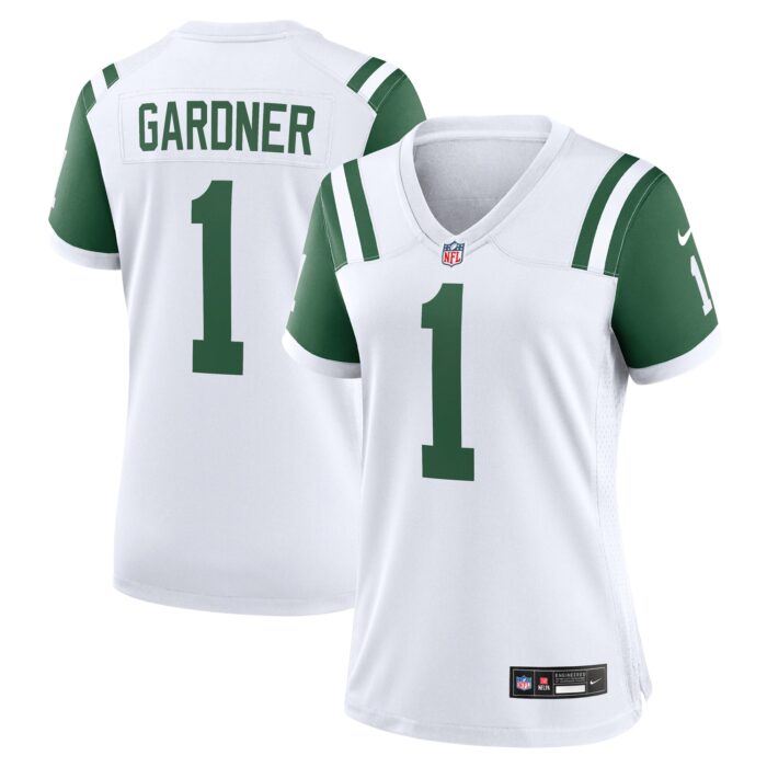 Women’s New York Jets Ahmad Sauce Gardner Nike White Classic Alternate Game Jersey