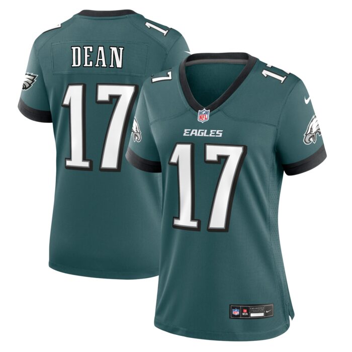 Women’s Philadelphia Eagles Nakobe Dean Nike Midnight Green Team Game Jersey