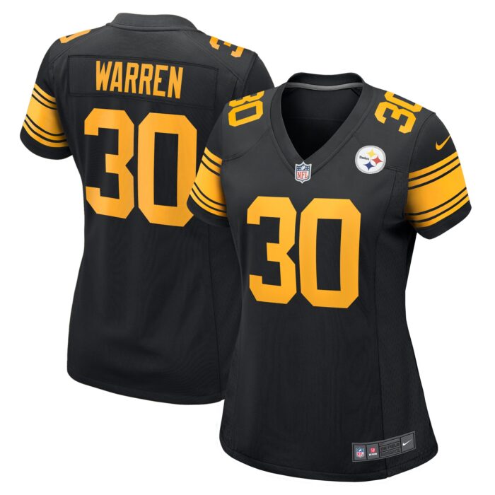 Women’s Pittsburgh Steelers Jaylen Warren Nike Black Alternate Game Jersey