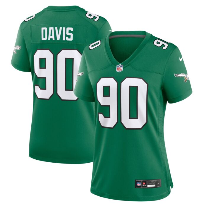 Women’s Philadelphia Eagles Jordan Davis Nike Kelly Green Alternate Game Jersey