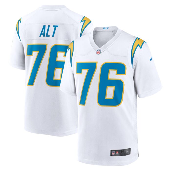 Men’s Los Angeles Chargers Joe Alt Nike White 2024 NFL Draft First Round Pick Player Game Jersey