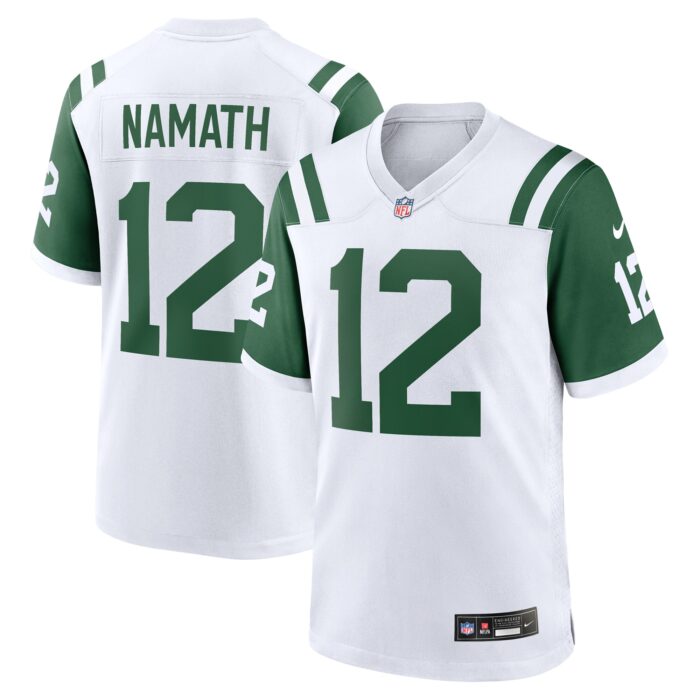Men’s New York Jets Joe Namath Nike White Classic Alternate Retired Player Game Jersey