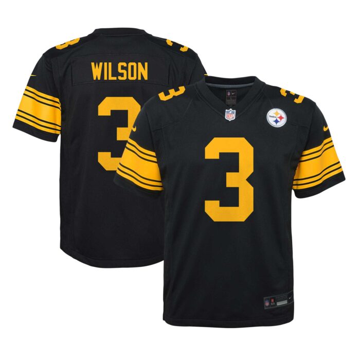 Youth Pittsburgh Steelers Russell Wilson Nike Black Alternate Player Game Jersey