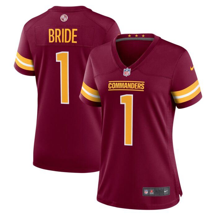 Women’s Washington Commanders Number 1 Bride Nike Burgundy Game Jersey
