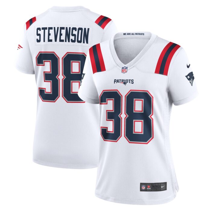 Women’s New England Patriots Rhamondre Stevenson Nike White Game Player Jersey