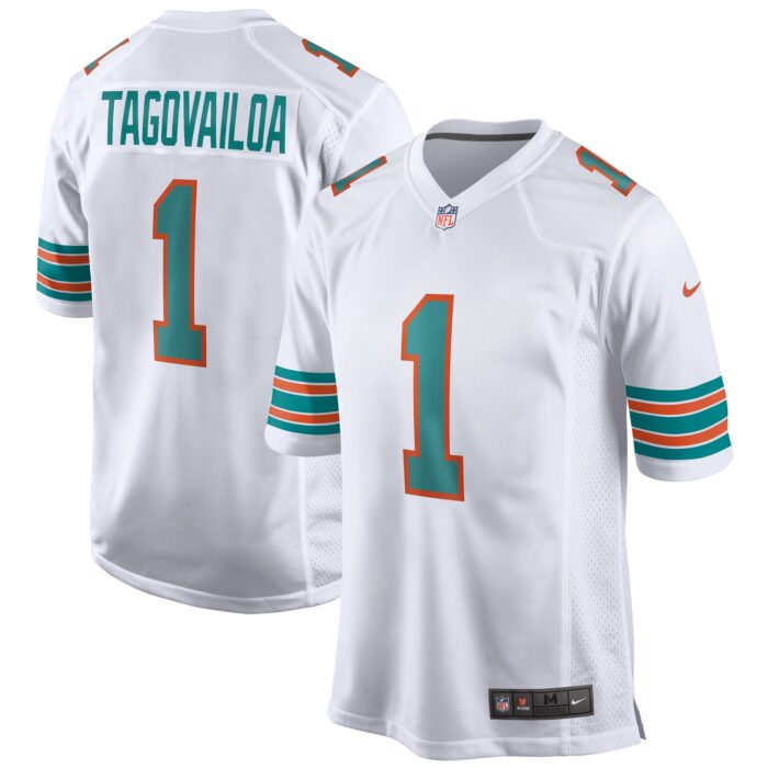 Men’s Miami Dolphins Tua Tagovailoa Nike White 2nd Alternate Game Jersey