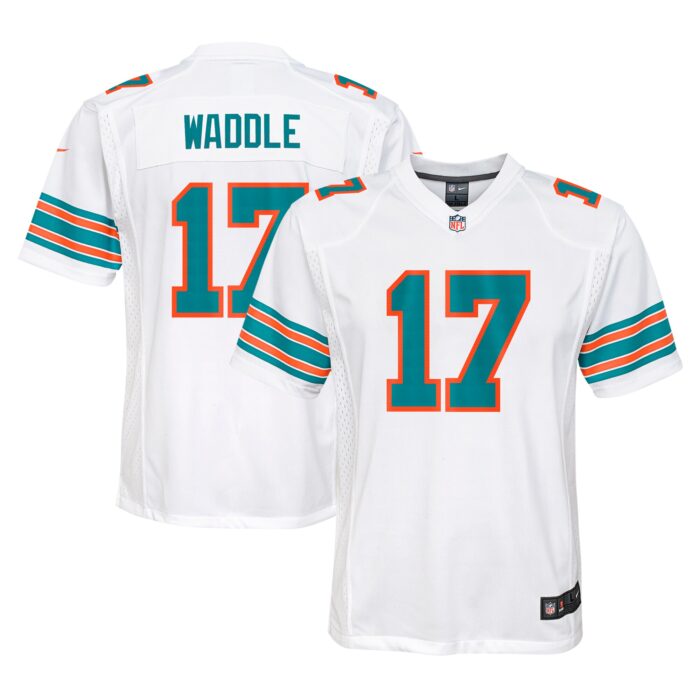 Youth Miami Dolphins Jaylen Waddle Nike White Alternate Player Game Jersey