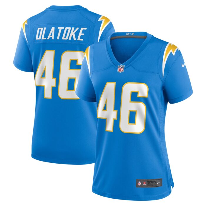 Women’s Los Angeles Chargers Praise Olatoke Nike Powder Blue Team Game Jersey