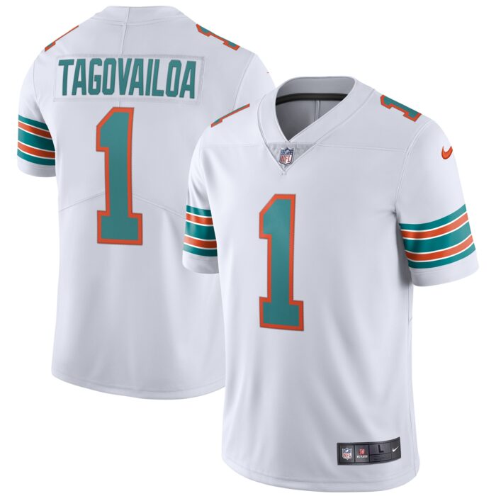 Men’s Miami Dolphins Tua Tagovailoa Nike White 2nd Alternate Vapor Limited Jersey