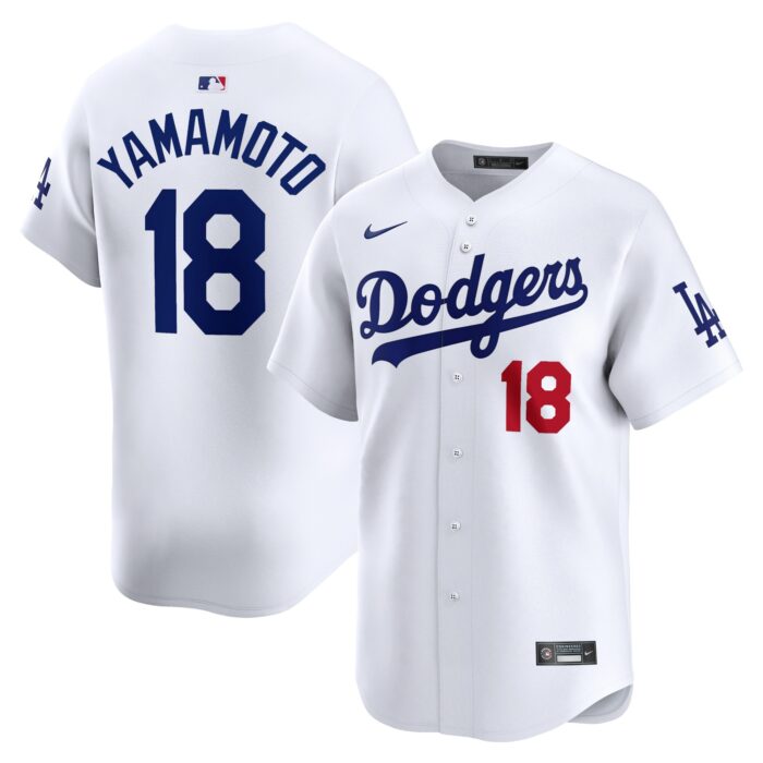 Men’s Los Angeles Dodgers Yoshinobu Yamamoto Nike White Home Limited Player Jersey