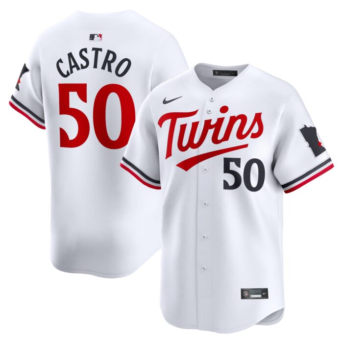 Men’s Minnesota Twins Willi Castro Nike White Home Limited Player Jersey