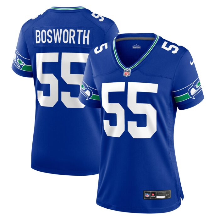 Women’s Seattle Seahawks Brian Bosworth Nike Royal Throwback Retired Player Game Jersey