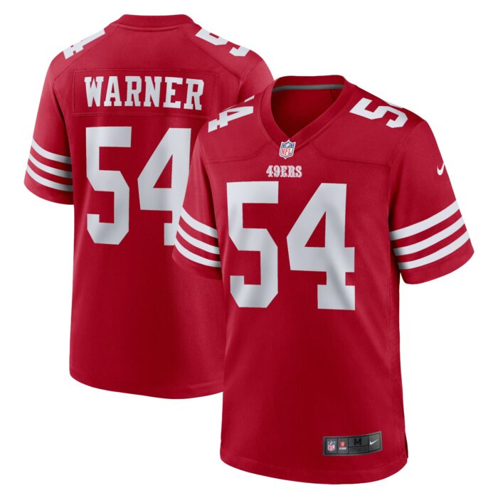 Women’s San Francisco 49ers Fred Warner Nike Scarlet Team Game Player Jersey