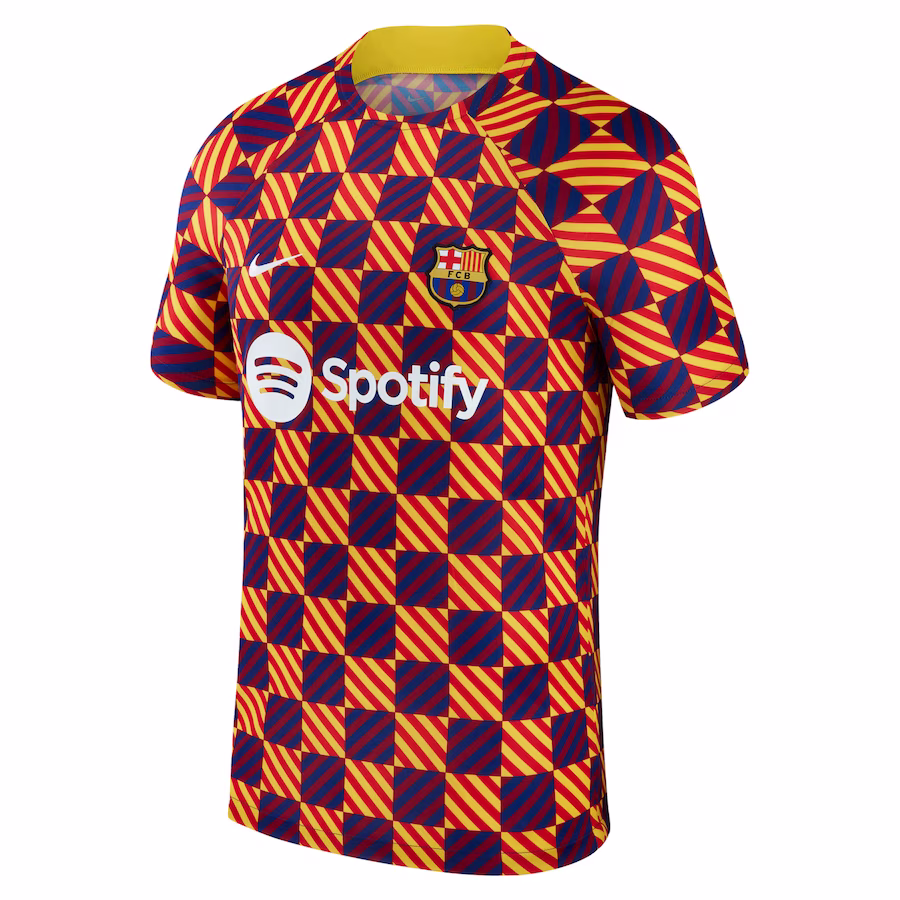 Barcelona Nike 2023/24 Pre-Match Performance Top - Yellow