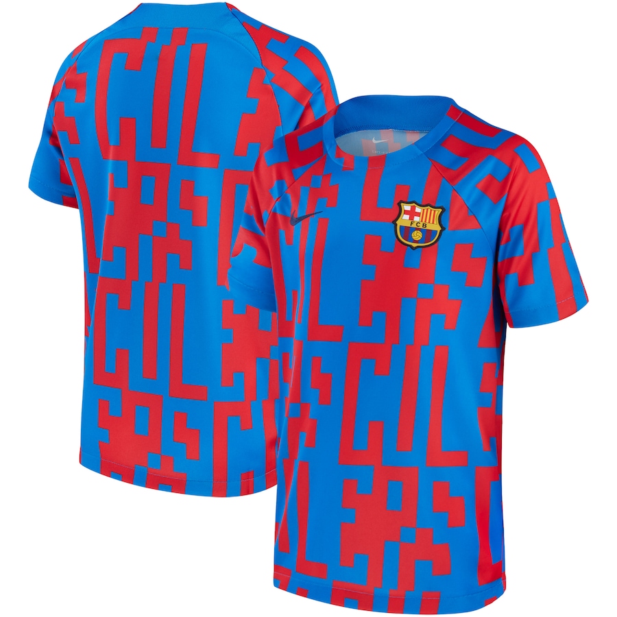 Barcelona Nike 2022/23 Pre-Match Top - Blue