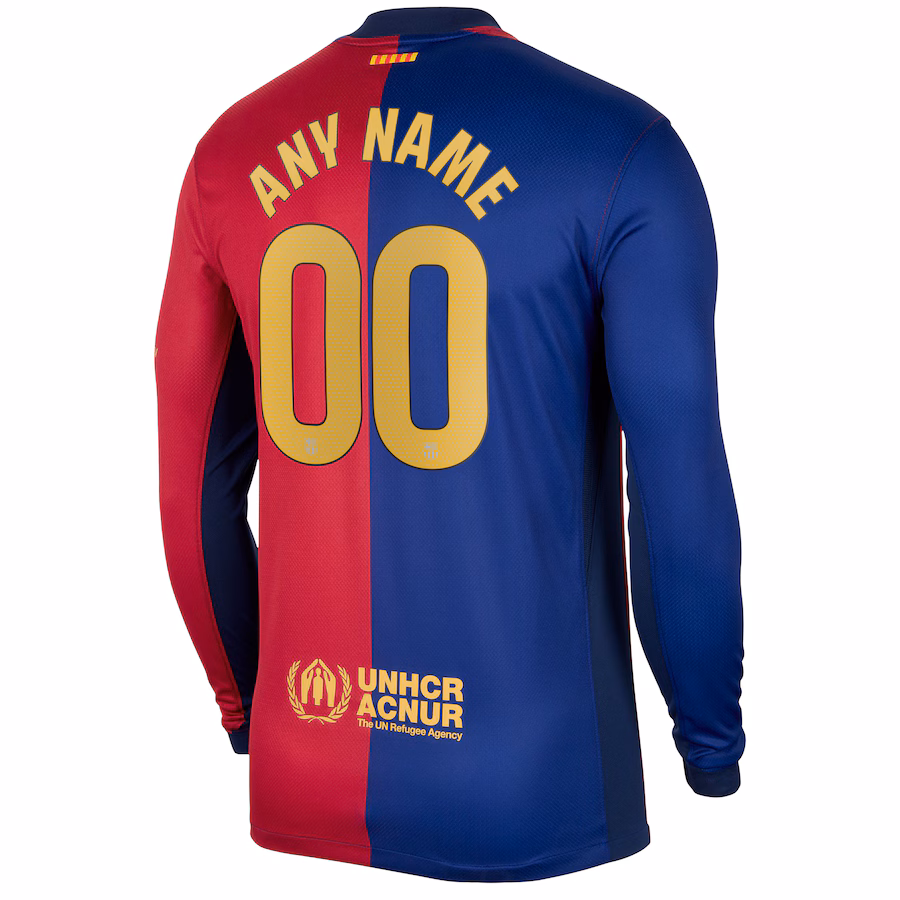 Barcelona Nike 2024/25 Home Long Sleeve Replica Custom Jersey - Royal
