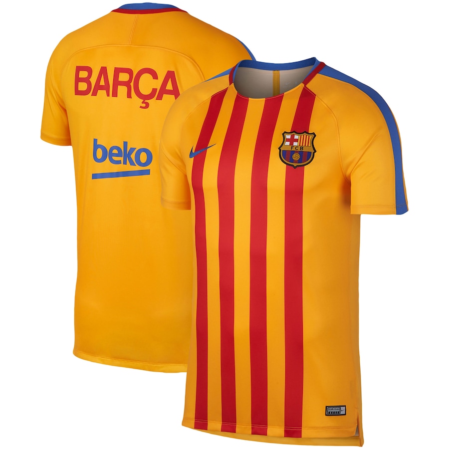 Barcelona Nike 2017/2018 Dry Squad GX Performance Training Jersey - Gold