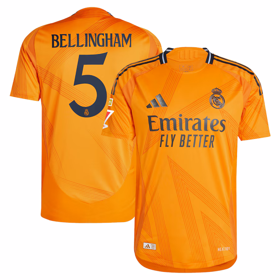 Jude Bellingham Real Madrid adidas 2024/25 Away Authentic Jersey - Orange
