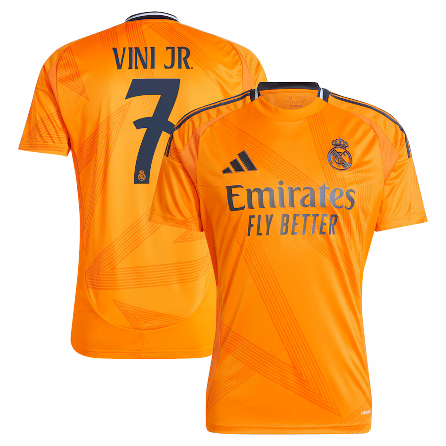 Vini Jr. Real Madrid adidas 2024/25 Away Replica Player Jersey - Orange