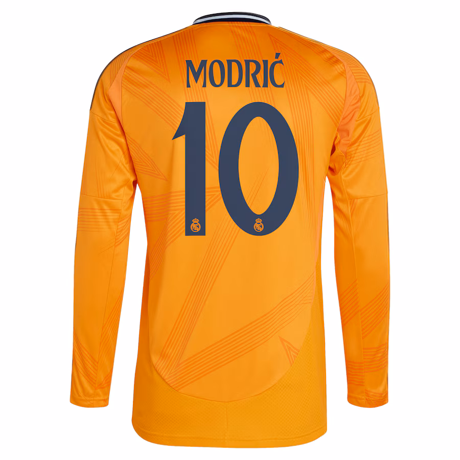 Luka Modric Real Madrid adidas 2024/25 Away Replica Long Sleeve Player Jersey - Orange