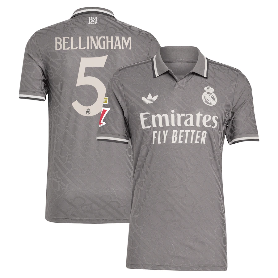 Jude Bellingham Real Madrid adidas Originals 2024/25 Third Authentic Player Jersey - Charcoal